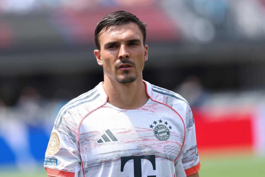 Joao Palhinha im Trikot des FC Bayern während eines Spiels