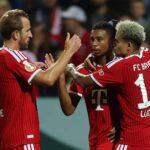 Harry Kane im Trikot des FC Bayern während eines Spiels